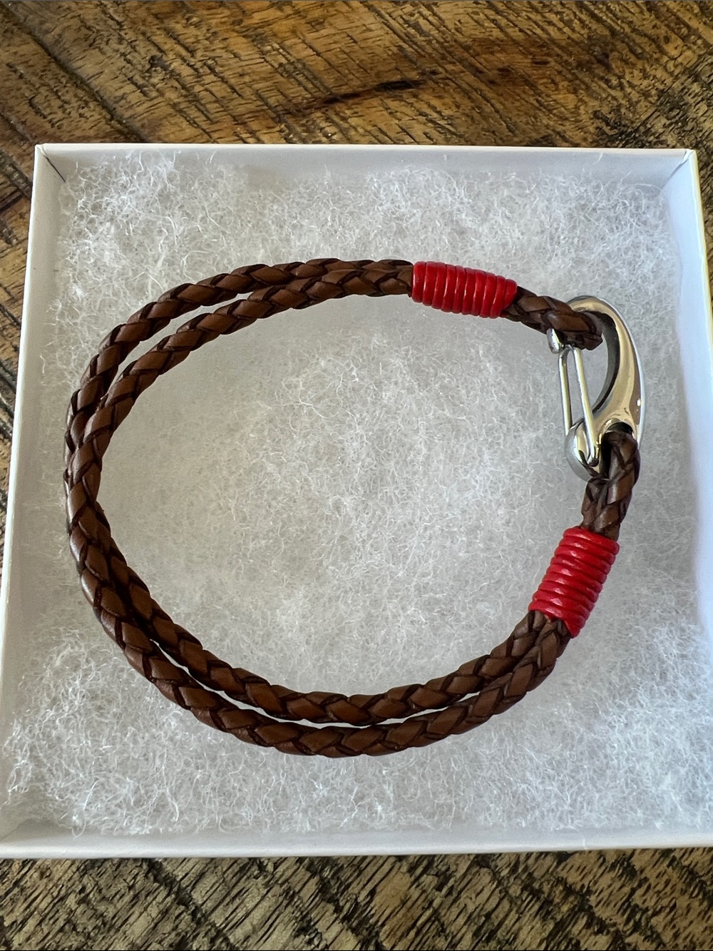 Ted Baker London Braided Brown Leather Double-Wrap Bracelet
